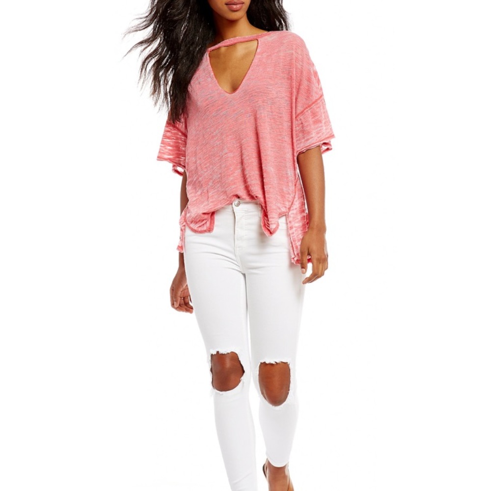 NWT Free People Choker Plunge Tee (Small)